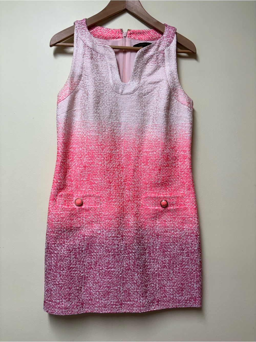 Cynthia Steffe Bailey Ombré Woven Shift Dress Pink Size 6